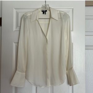 Paige White Silk Blouse XS